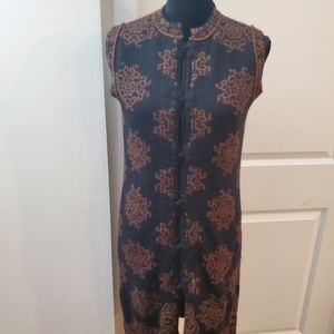 Millma Bolivia 100% Alpaca Hand Loomed long Knit Sweater hook closure. Sz M.